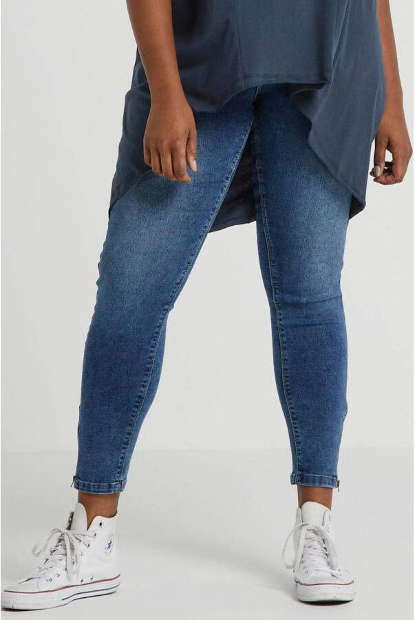 Zizzi high waist cropped super slim fit jeans AMY dark denim