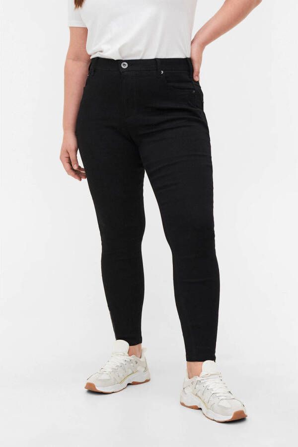 Zizzi high waist cropped super slim fit jeans AMY zwart
