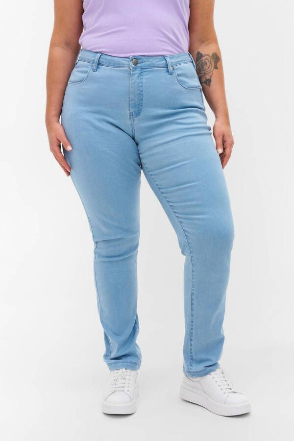 Zizzi high waist super slim fit AMY jeans licht blauw