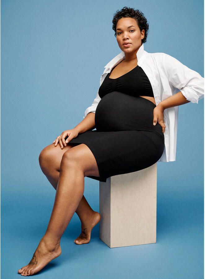 Zizzi Maternity zwangerschapsrok zwart Dames Viscose Effen 42 44 - Foto 2
