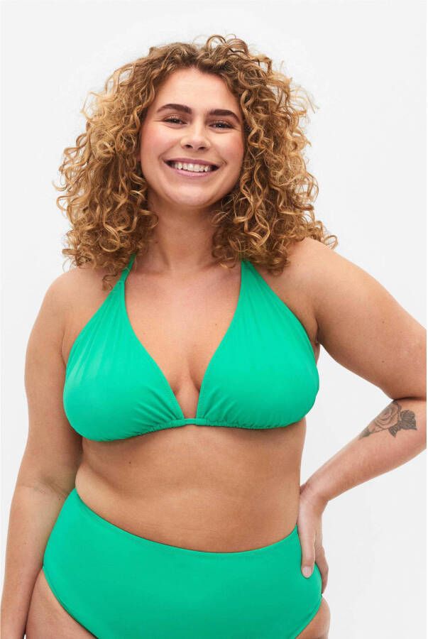 Zizzi niet-voorgevormde triangel bikinitop SMIA groen
