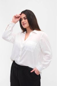 Zizzi semi-transparante geweven blouse VFLEX wit