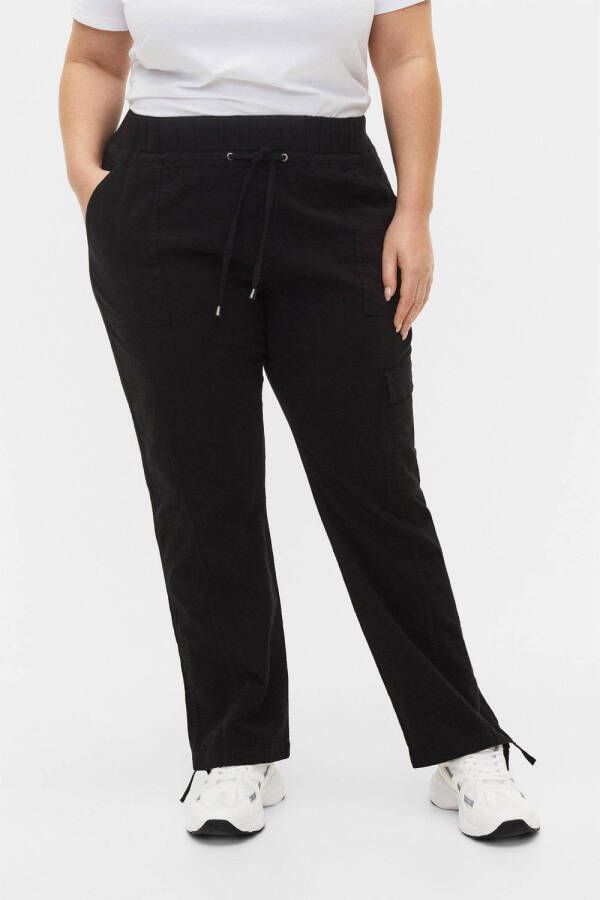 Zizzi straight fit cargobroek JEASY PANT zwart