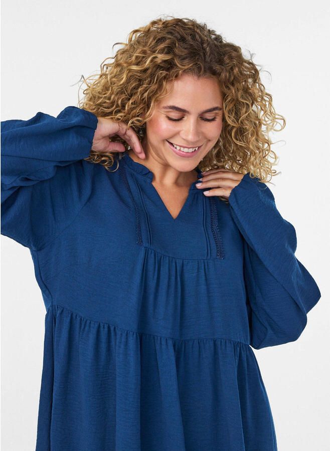 Zizzi A-lijn jurk Plus Size blauw - Foto 2