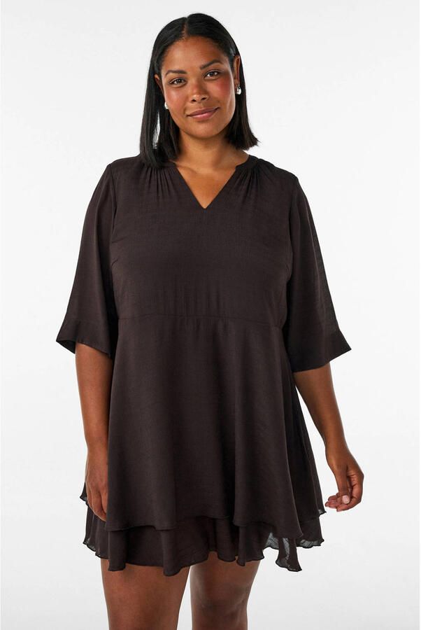Zizzi A-lijn jurk Plus Size donkerblauw