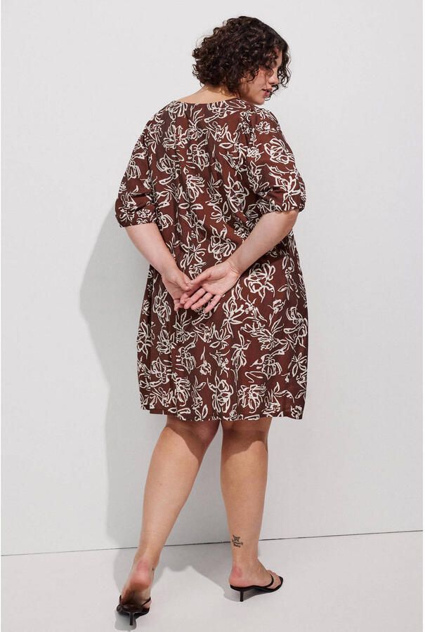 Zizzi A-lijn jurk Plus Size met print bruin - Foto 2