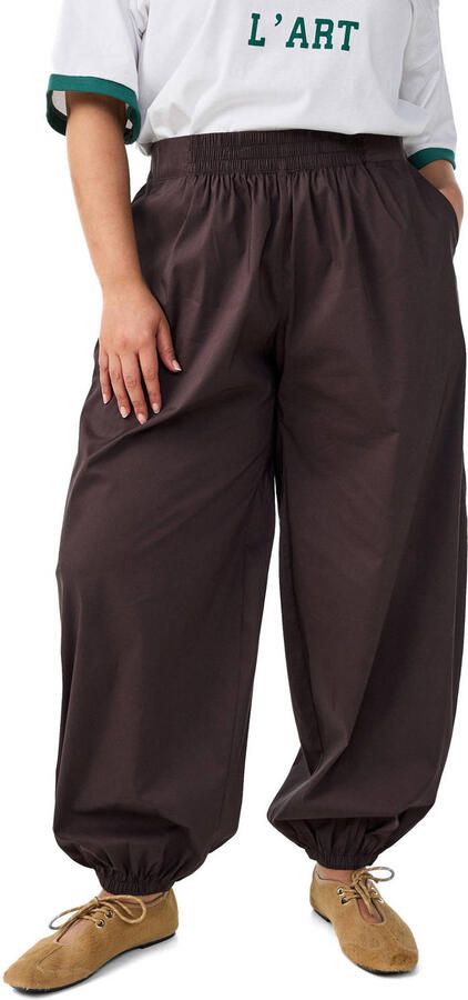 Zizzi ballon broek Plus Size donkerbruin