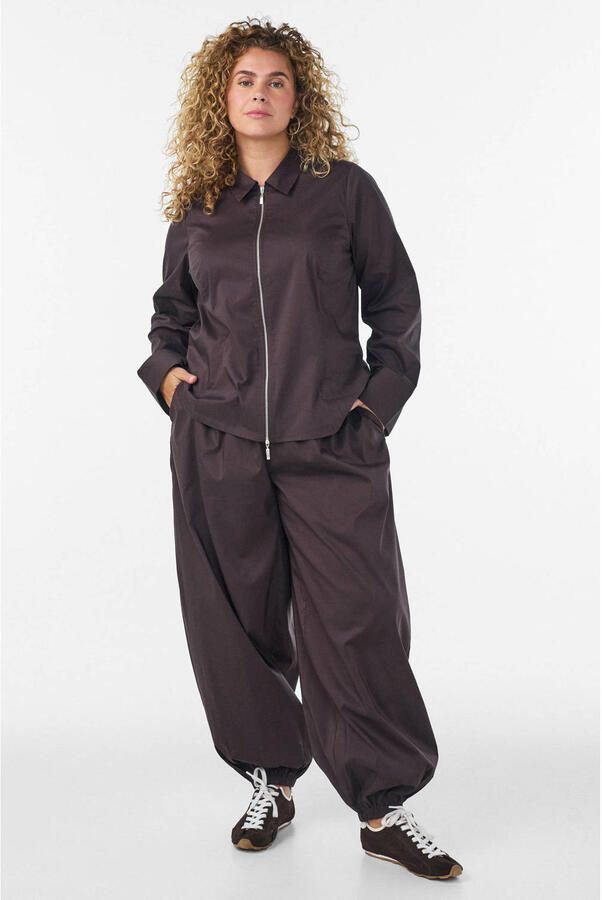 Zizzi ballon broek Plus Size donkerbruin - Foto 2