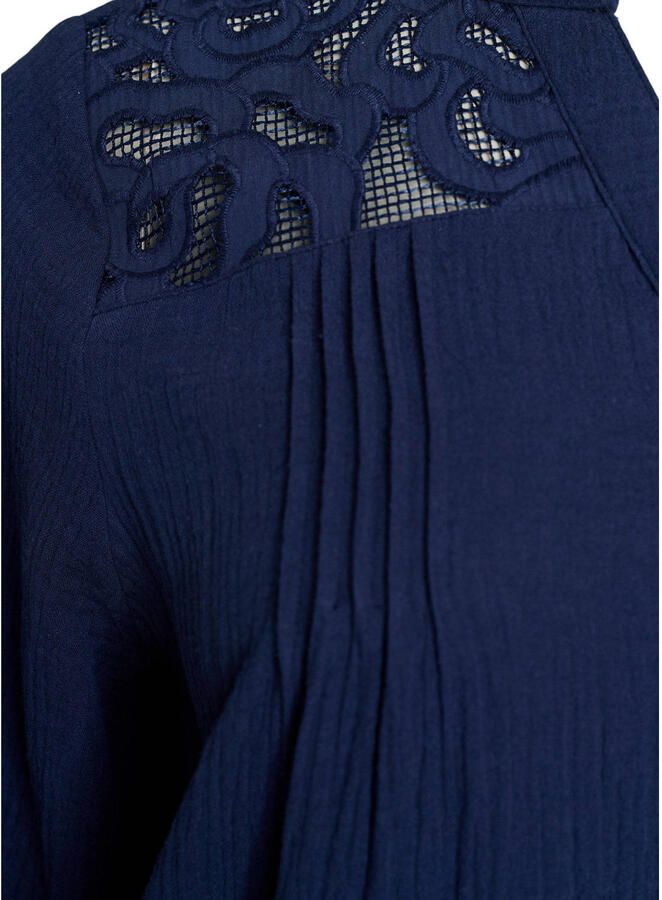 Zizzi blouse broderie blauw - Foto 2