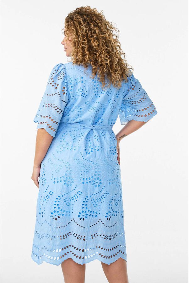 Zizzi blousejurk broderie lichtblauw - Foto 3
