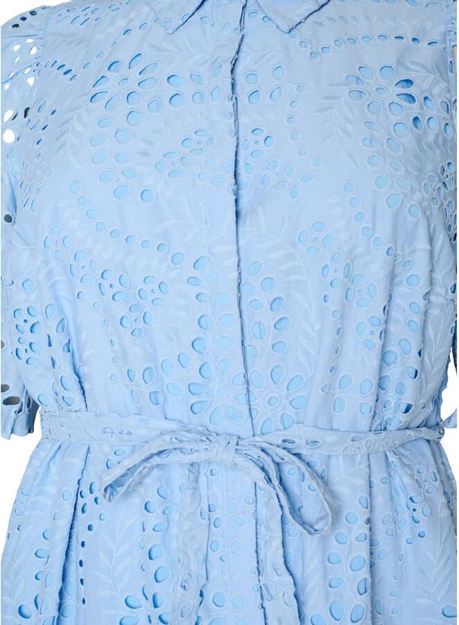 Zizzi blousejurk broderie lichtblauw - Foto 2
