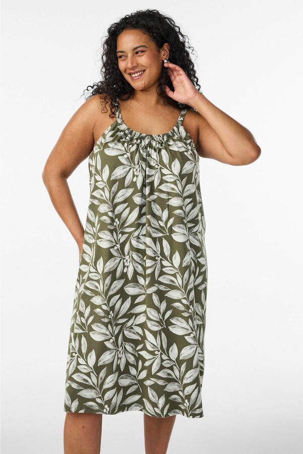Zizzi bohemian zomerjurk Plus Size groen