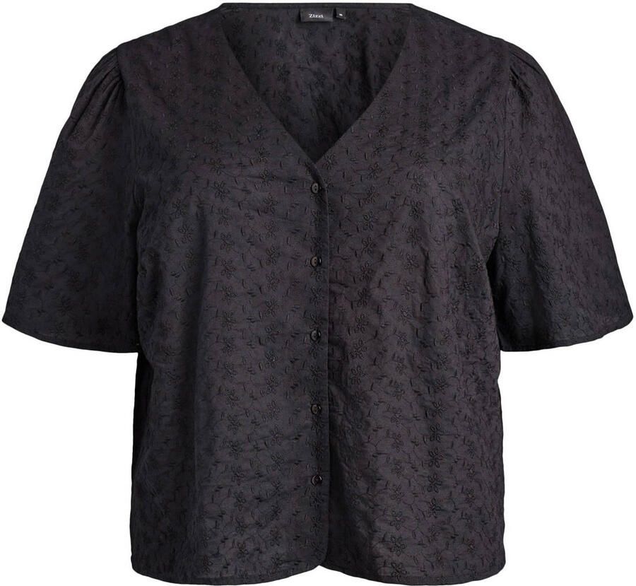 Zizzi broderie blouse Plus Size zwart - Foto 2
