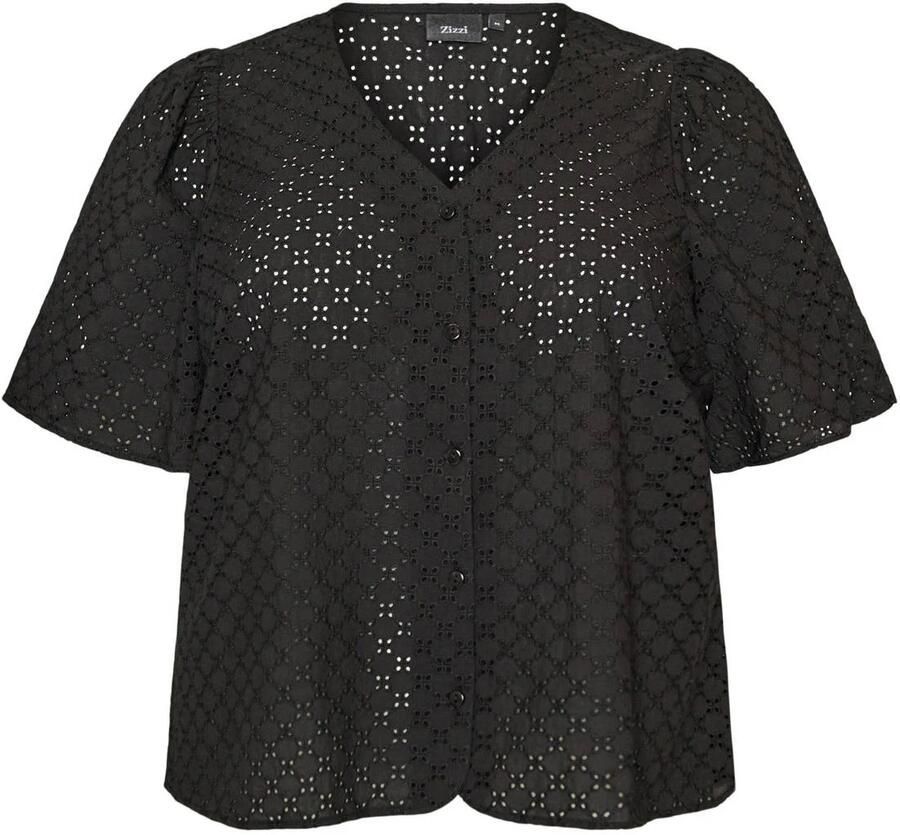 Zizzi broderie blouse Plus Size zwart - Foto 2