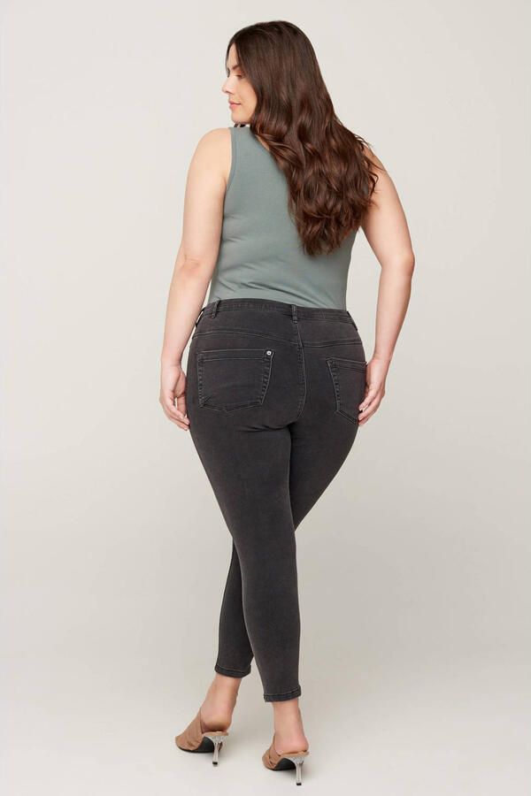 Zizzi cropped high waist skinny jeans Amy grey denim