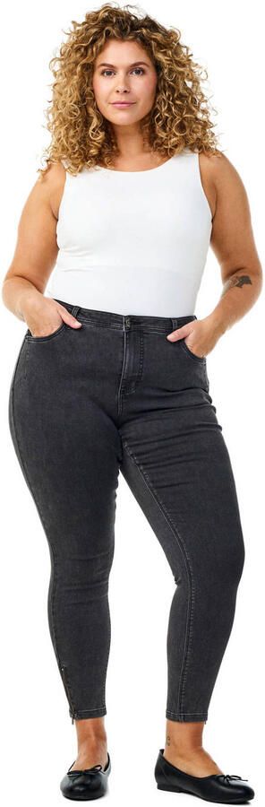 Zizzi cropped high waist skinny jeans Amy grey denim - Foto 3