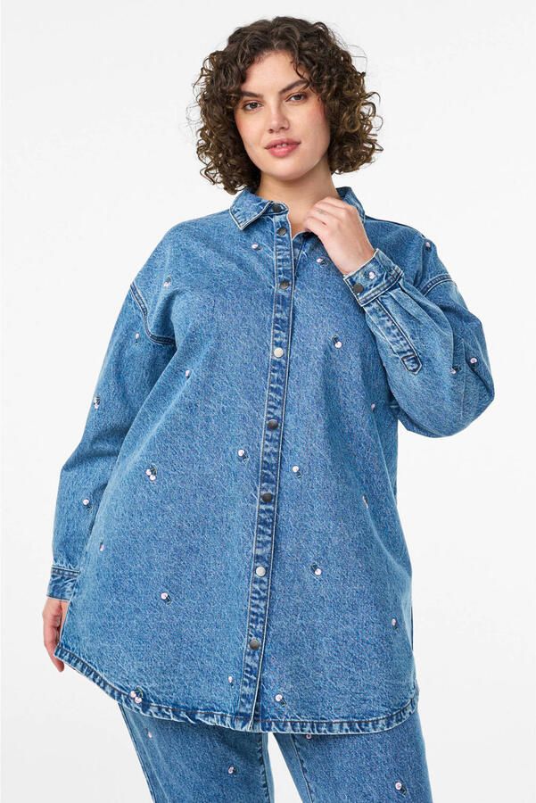 Zizzi denim blouse medium blue denim