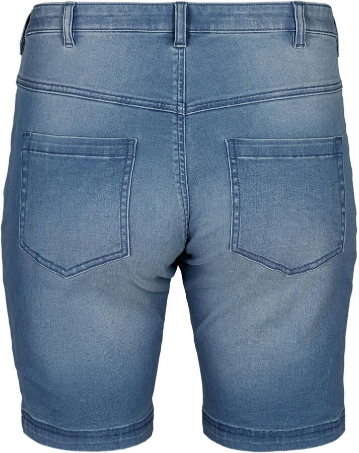 Zizzi denim slim regular waist short blauw - Foto 2