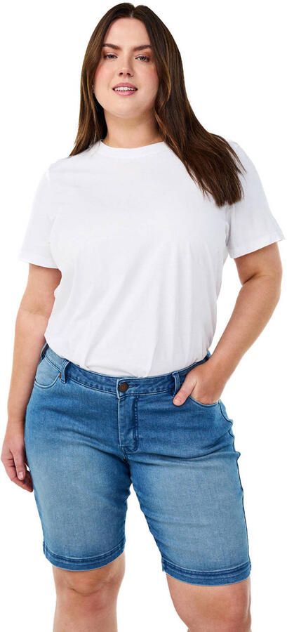 Zizzi denim slim regular waist short blauw - Foto 3