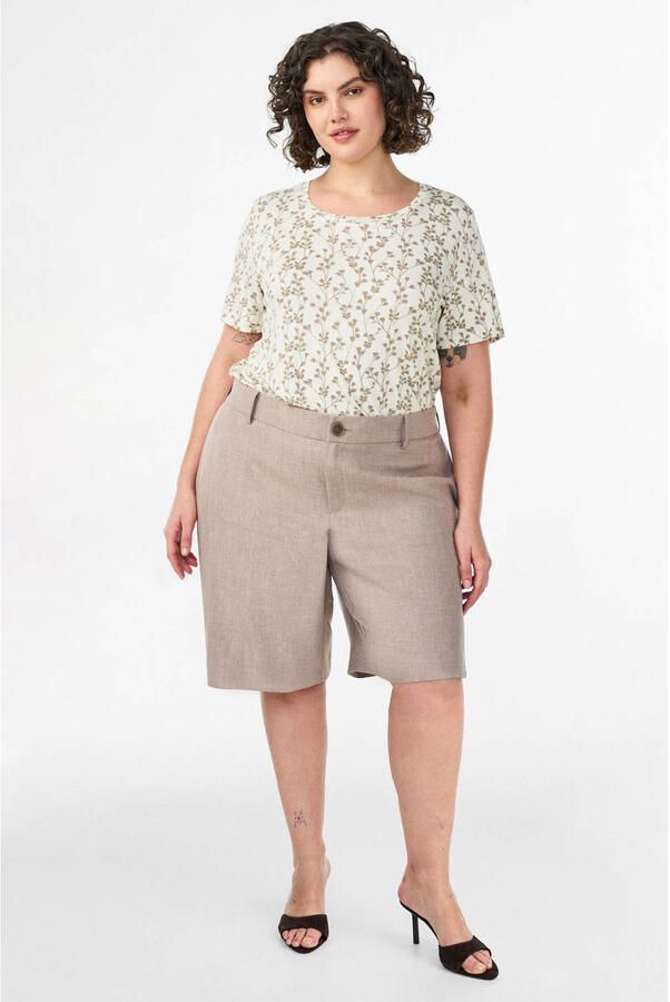 Zizzi gebloemd T-shirt ecru - Foto 2