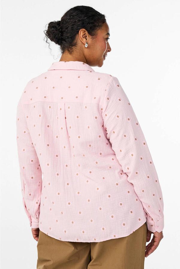 Zizzi gebloemde blouse roze - Foto 2