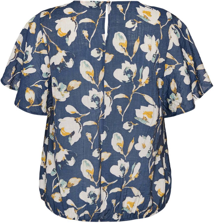 Zizzi gebloemde top Plus Size donkerblauw - Foto 2