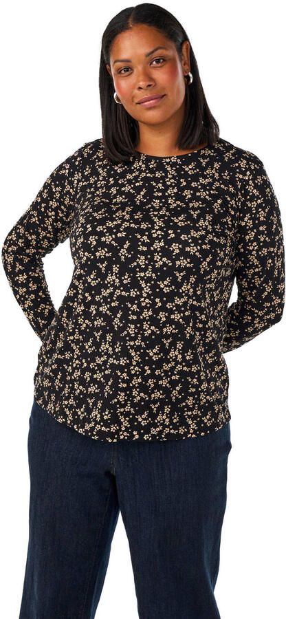 Zizzi gebloemde top Plus Size zwart - Foto 3