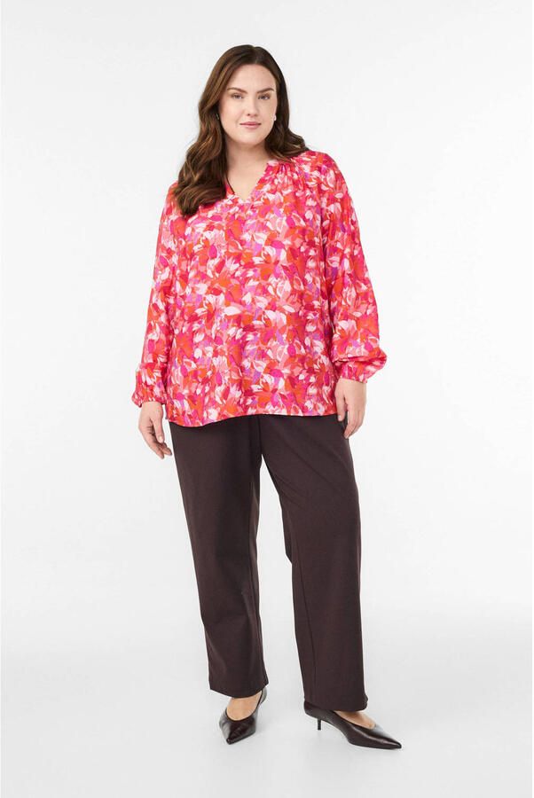 Zizzi gebloemde top roze - Foto 3
