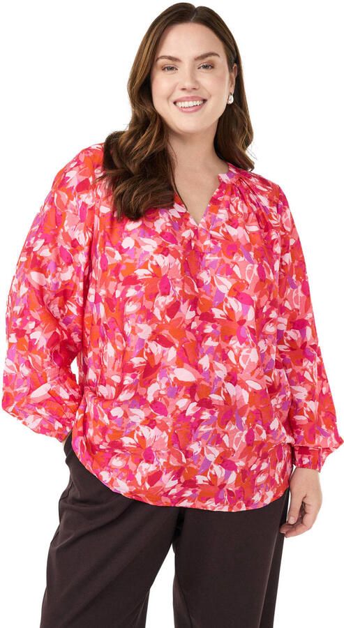Zizzi gebloemde top roze - Foto 5