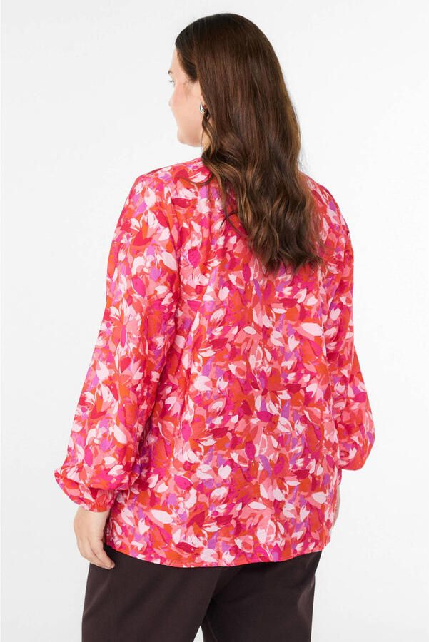 Zizzi gebloemde top roze - Foto 4