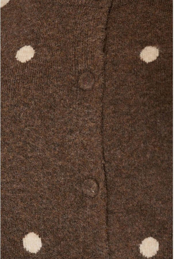 Zizzi gebreid vest met stippen en wol Plus Size bruin - Foto 2