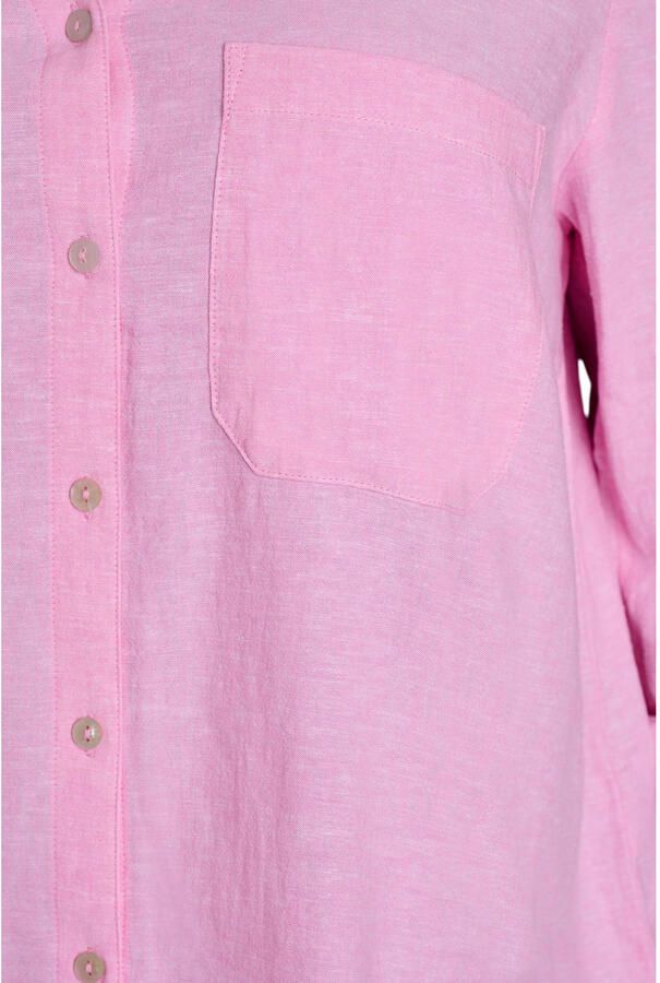 Zizzi gestreepte blouse met linnen - Foto 3
