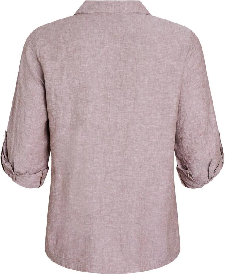 Zizzi gestreepte blouse met linnen - Foto 2
