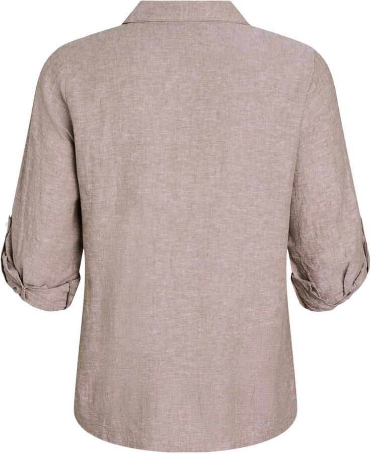 Zizzi gestreepte blouse met linnen - Foto 2