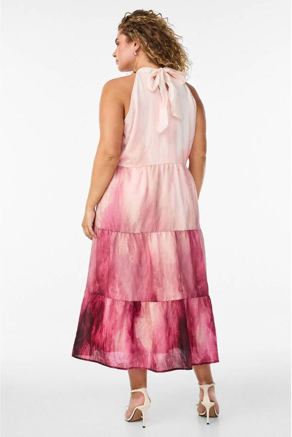 Zizzi halter midi jurk Plus Size roze - Foto 2