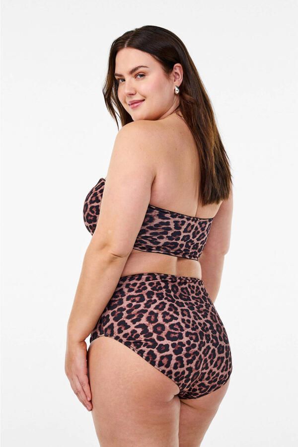 Zizzi high waist bikinibroekje CAANNE bruin - Foto 3