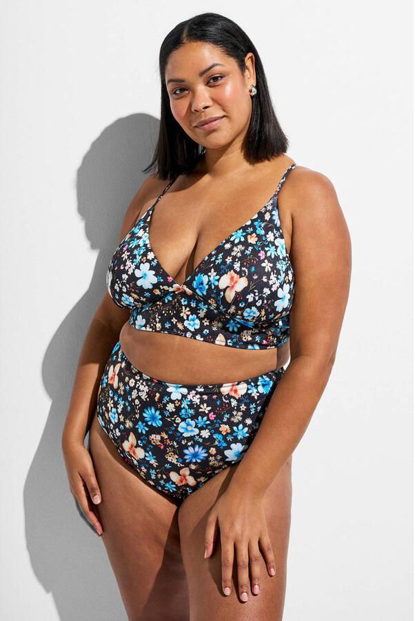 Zizzi high waist bikinibroekje CAANNE zwart multi