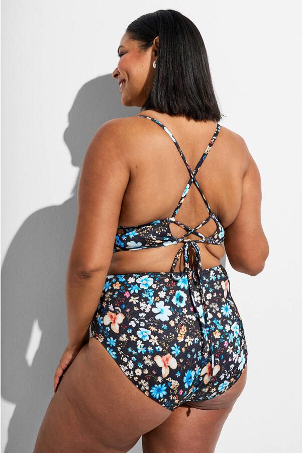 Zizzi high waist bikinibroekje CAANNE zwart multi - Foto 3