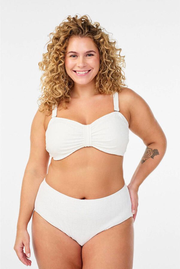 Zizzi high waist bikinibroekje Salina wit