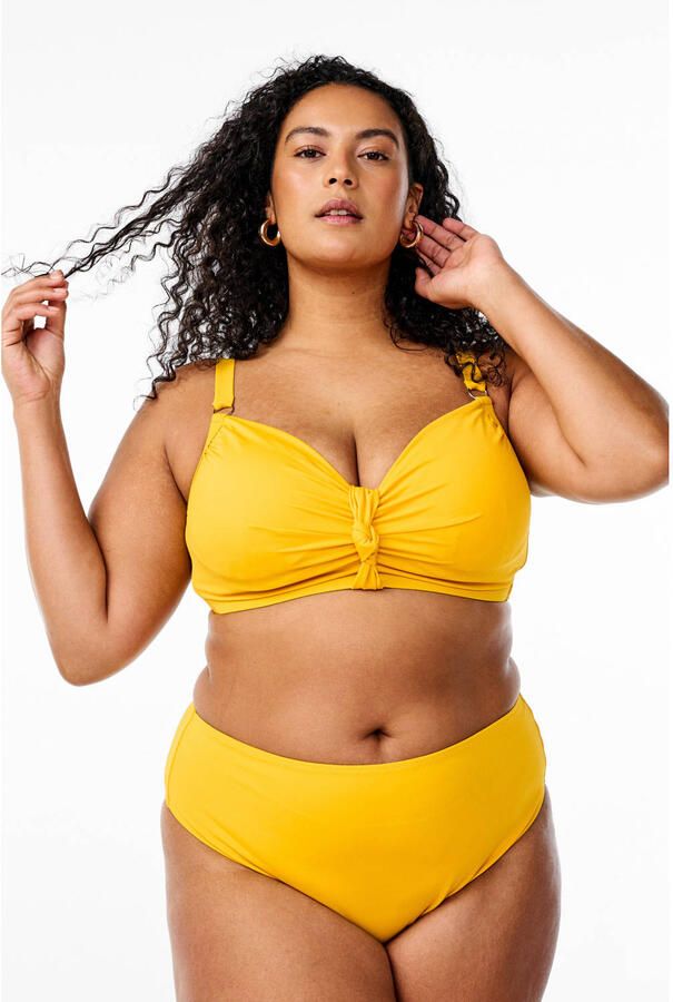 Zizzi high waist bikinibroekje SERINA geel
