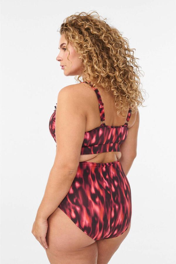 Zizzi high waist bikinibroekje SKATRIN rood zwart - Foto 3