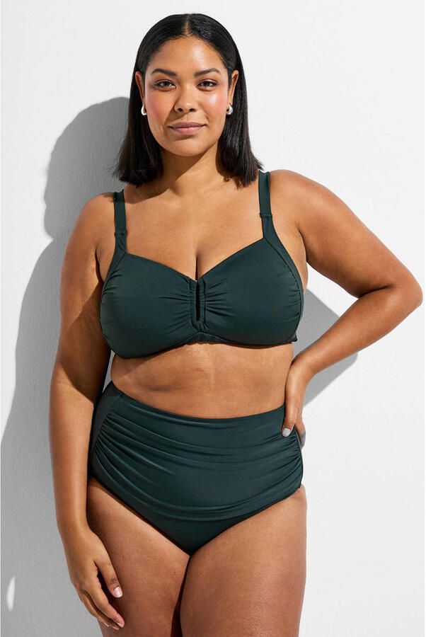 Zizzi high waist bikinibroekje TILDE donkergroen - Foto 3