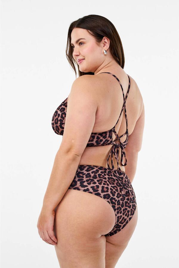Zizzi high waist brazilian bikinibroekje CAANNE bruin