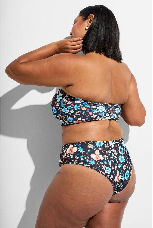 Zizzi high waist brazilian bikinibroekje CAANNE zwart multi - Foto 3