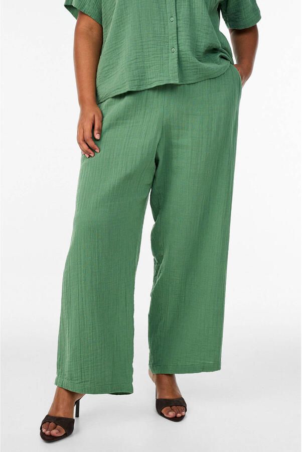 Zizzi high waist broek groen - Foto 2