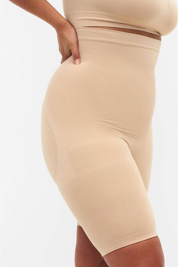 Zizzi high waist corrigerende short lichtbeige - Foto 2