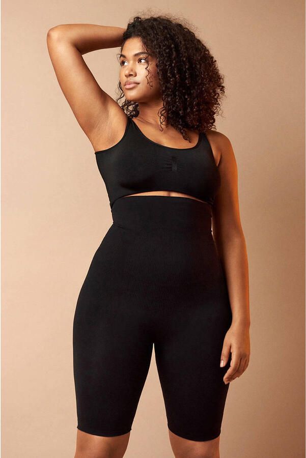 Zizzi high waist corrigerende short zwart