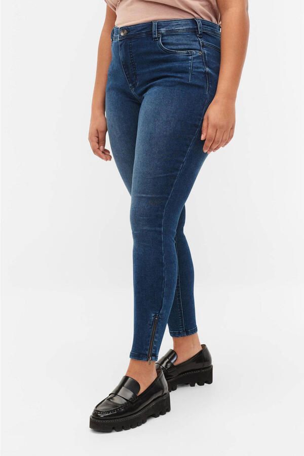 Zizzi high waist cropped super slim fit jeans AMY dark denim - Foto 3