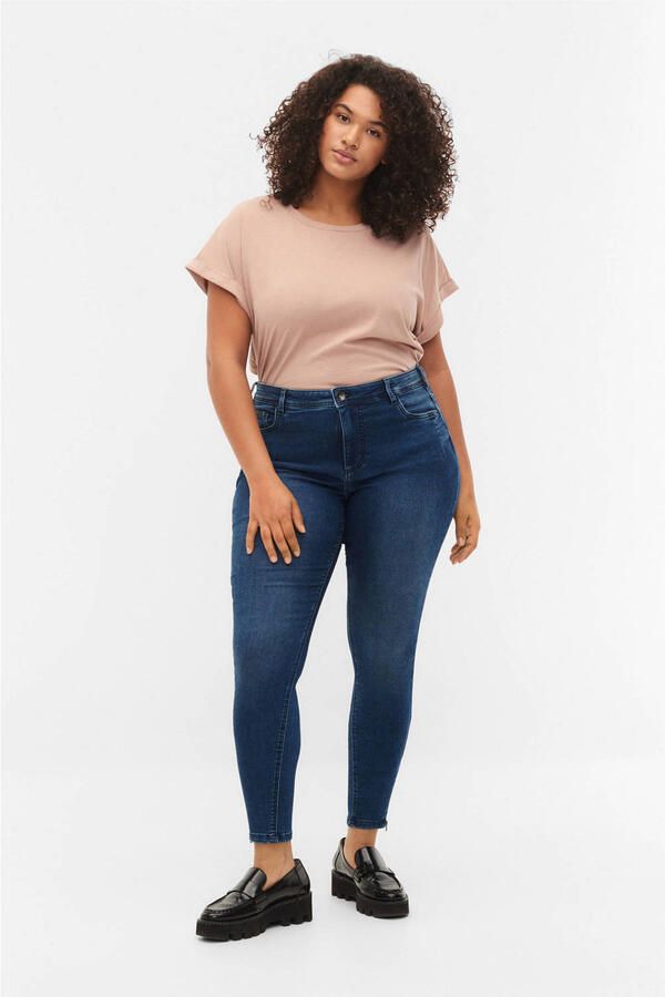Zizzi high waist cropped super slim fit jeans AMY dark denim - Foto 2