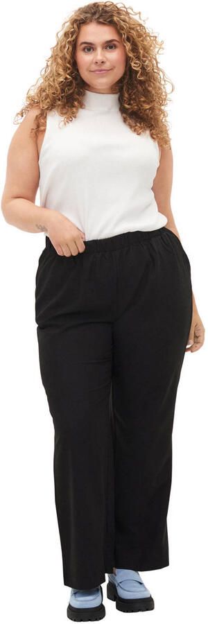 Zizzi high waist flared broek Plus Size zwart - Foto 3
